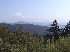 Looking across Great Smoky Mountains Balsam Mt. in distance